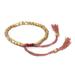 Tibetan Buddhist Braided Handmade Cotton Copper Beads Rope Bracelet Bangle 2022 G0U8