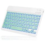 UX030 Lightweight Ergonomic Keyboard with Background RGB Light Multi Device slim Rechargeable Keyboard Bluetooth 5.1 and 2.4GHz Stable Connection Keyboard for iPad iPhone Mac iOS Android Windows