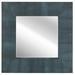 Empire Art Direct Framed Beveled Wall Mirror Black-on-Blue Metallic Shagreen Leather Frame