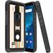 ANJ+ Slim Dual Layer Hybrid Shockproof Case + Tempered Glass Cover for Cricket Icon 3 Splendor AT&T Motivate 2 - Retro Cassette 6