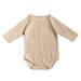 Baby 4 Baby Boy Pants Baby Girls Boys Solid Ribbed Cotton Autumn Long Sleeve Romper Bodysuit Clothes Little Boy Shirt