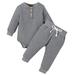 Fall Toddler Boy Outfits 5t Boy Clothes Fall Baby Girls Boys Winter Long Sleeve Solid Thickened Warm Romper Tops Pants 2PCS Outfits Clothes Set First Birthday Boy Outfit Set