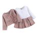 Matching Girl Clothes Welcome New Baby Girl Toddler Baby Girls Long Sleeves Patchwork Plaid Princess Dress Round Collar Coat Outfit Set Clothes 2PCS Cute Romper Girl