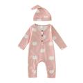 Clothes for Baby Fall Boy Shirt Autumn Baby Girls Boys Cute Knit Romper Cartoon Printing Long Sleeve Jumpsuits Hat Outfits Clothes Set Baby Boy Overall Romper