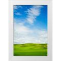 Eggers Terry 13x18 White Modern Wood Framed Museum Art Print Titled - USA-Washington State-Palouse Region-Patterns in the fields of fresh green Spring wheat