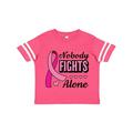 Inktastic Breast Cancer Awareness Nobody Fights Alone Pink Ribbon Boys or Girls Toddler T-Shirt