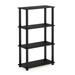 Furinno Turn-S-Tube 23.6W x 11.4 D x 43.25 H 4-Shelf Decorative Shelves Americano and Black