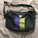 Kate Spade Bags | Authentic Kate Spade Small Shoulder Bag With Leather Strap, Purple/Green Stripe. | Color: Black | Size: Os