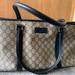 Gucci Bags | Authentic Gucci Brown Gg Pvc Canvas- Custom Dyed Navy Blue Leather Trim | Color: Blue/Tan | Size: Medium