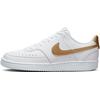 Sneaker NIKE SPORTSWEAR "COURT VISION LOW NEXT NATURE", Gr. 40,5, gold (weiß, metallic, gold, weiß), Synthetik, sportlich, Schuhe Sneaker low Skaterschuh, Design auf den Spuren des Air Force 1