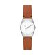 Skagen Watch for Women Grenen Lille Solar Halo, Solar-Powered Disc, Power Reserve: 6 month battery power from full charge Movement, 26 mm Silver Stainless Steel Case with a Leather Strap, SKW3086