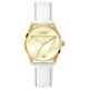 GUESS Ladies Watch Emblem 36mm Iconic Triangle Logo on Dial Leather Strap GW0399L1, Strap.