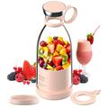 Portable Blender, 4 Blades Blender Smoothie Makers, Juicing Blenders Multifunctional Personal Blender with USB Rechargeable for Travel, Office, Gym (Pink)