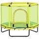 ZONEKIZ 4.6FT Kids Trampoline with Enclosure Safety Net, Hexagon Indoor Jumper for Children 1-6 Years Old, Yellow