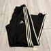 Adidas Pants & Jumpsuits | Black Adidas Athletic Three Stripe Track Pants, Zips On Ankles, Size Medium | Color: Black/White | Size: M