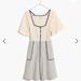 Madewell Dresses | Madewell Square Neck Dress | Color: Blue/Cream | Size: 2