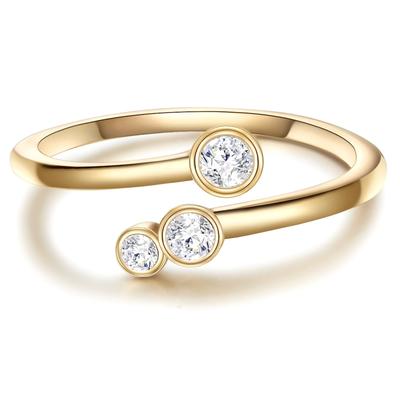 Glanzstücke München Ring Sterling Silber Zirkonia in Gelbgold 58 Damen Image