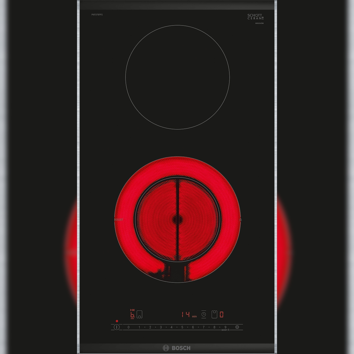 Bosch Serie | 6 Domino-Kochfeld, Elektro, 30 cm, Schwarz, aufliegender Rahmen PKF375FP2E Image