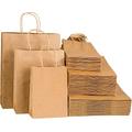 100pcs Brown Kraft Paper Bags with Handles Mixed Size Gift Bags Bulk,Perfect Kraft Paper Bags for Business, Shopping Bags,Retail Bags,Party Bags,Favor Bags,Merchandise Bags