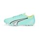 PUMA Men's Ultra Play MG Soccer Shoe, Electric Peppermint White-Fast Yellow, 9.5 UK