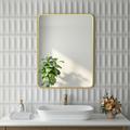 Wandspiegel Gold Modern 40x60cm Badzimmer Spiegel Bad Badspiegel ohne Beleuchtung mit Rahmen