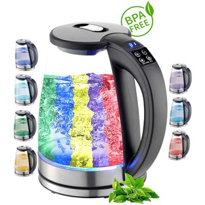 Ecosa - Glas Wasserkocher mit Temperatureinstellung 40°C - 100°C 1,8 l 2200 Watt LCD-Display led