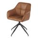 Fauteuil pivotant en textile enduit marron