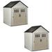 Rubbermaid 7x7 Ft Durable Weatherproof Resin Outdoor Storage Shed, Sand (2 Pack) - 260