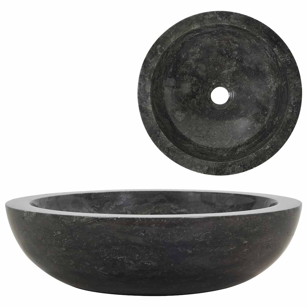 vidaXL Waschbecken 40x12 cm Marmor Schwarz Image