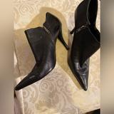 Nine West Shoes | Black Leather Nine West High Heel Sz 10.5 Zipper On The Inside | Color: Black | Size: 10.5