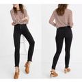 Madewell Jeans | Madewell Jeans 25 P Womens Button Fly Black Wash Skinny High Rise Ankle Raw Hem | Color: Black | Size: 25