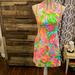 Lilly Pulitzer Dresses | Lily Pulitzer Euc Neon, Floral Strap Fitted Dress-Part Back Out, Size 0 | Color: Green/Pink | Size: 0