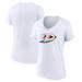 Women's Fanatics Branded White Anaheim Ducks Team Pride Logo V-Neck T-Shirt