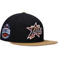 Men's Mitchell & Ness Black/Gold Philadelphia 76ers Hardwood Classics Coast to Fitted Hat