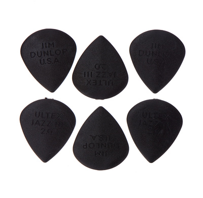 Dunlop Plectrum Ultex 427 Jazz III 2,0 Plektren 6 Stück
