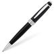 Cross Bailey AT0452-7 Refillable Plastic Ballpoint Pen with Polished Chrome Appointments, Medium Point, includes Premium Gift Box and Black Cartridge, 1 Pack, Black Lacquer