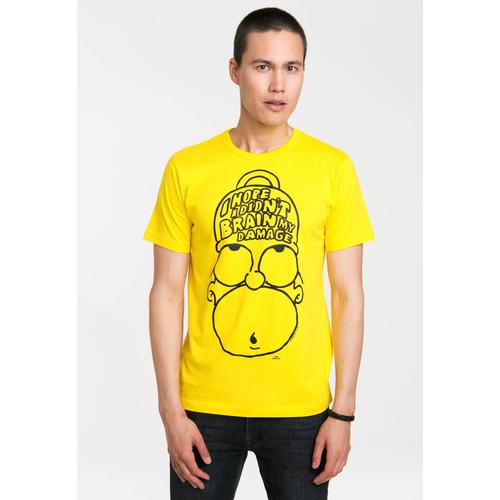 T-Shirt LOGOSHIRT ""Homer Simpson - The Simpsons"" Gr. XS, gelb Herren Shirts mit witzigem Frontdruck