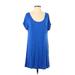 American Eagle Outfitters Casual Dress - Shift Scoop Neck Short sleeves: Blue Print Dresses - Women's Size Small