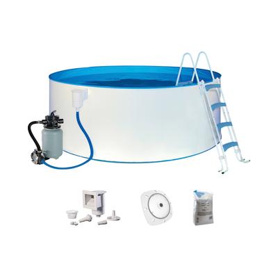 Rundpool KONIFERA "RÜGEN 1", weiß, H:90cm Ø:360cm, Schwimmbecken, mit LED-Scheinwerfer zur stimmungsvollen abendlichen Beleuchtung