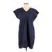 Uniqlo Casual Dress - Shift: Blue Solid Dresses - Women's Size 2X-Small