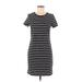 Old Navy Casual Dress - Sheath Crew Neck Short sleeves: Black Stripes Dresses - Women's Size Medium