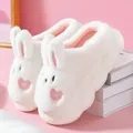 Pantoufles lapin blanc pour femmes chaussures Kawaii pour la maison pantoufles lapin moelleuses