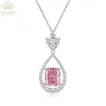 WUIHA – collier avec pendentif en argent Sterling 925 13CT de saphir rose écrasé bijou fin de