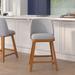 2 Pack Commercial Wood Counter Stools with Nail Trim