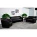Flash Furniture Leather Sofa in Black | 70 H x 32.5 W x 30.5 D in | Wayfair OF-222-3-BK-GG