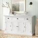 Beachcrest Home™ Ballinger 57.09" Wide 3 Drawer Sideboard Wood in White | 33.46 H x 57.09 W x 19.69 D in | Wayfair 94E98A71B400483E9E1E069A0E05F7C8