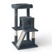 Caphaus Cat Tower For Indoor Cats, Modern Cute 37-inch Small Cat Tree w/ Widened Perch | 37 H x 19 W x 19 D in | Wayfair PHFC-BH381901-DKGY