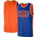 Men's Nike Blue/Orange New York Knicks Courtside Versus Force Split DNA Performance Mesh Tank Top