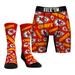Men's Rock Em Socks Kansas City Chiefs All-Over Logo Underwear and Crew Combo Pack