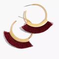 Madewell Jewelry | New Madewell Fringe Hoop Earrings | Color: Gold/Red | Size: Os